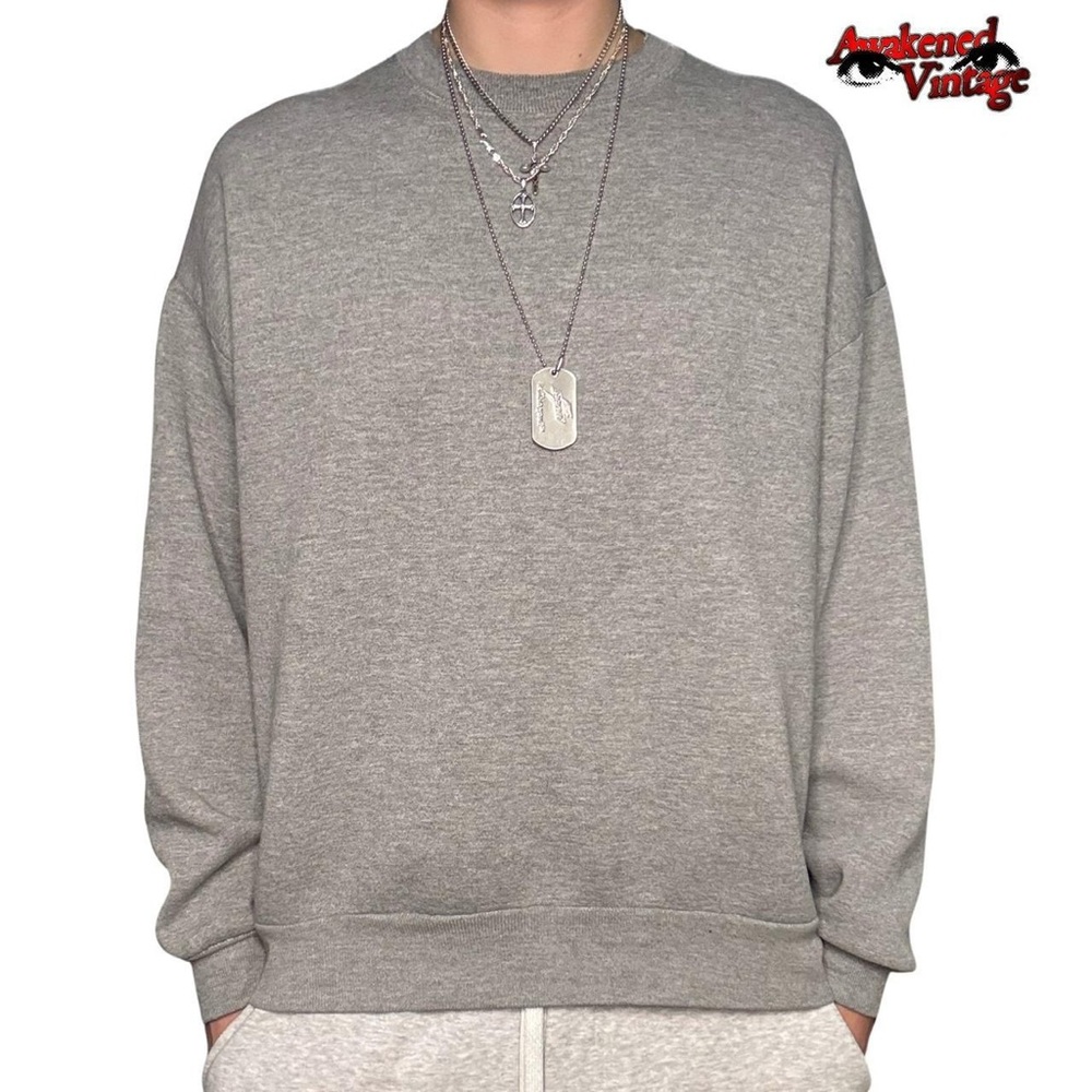 Vintage blank crewneck grey boxy size XL made in USA